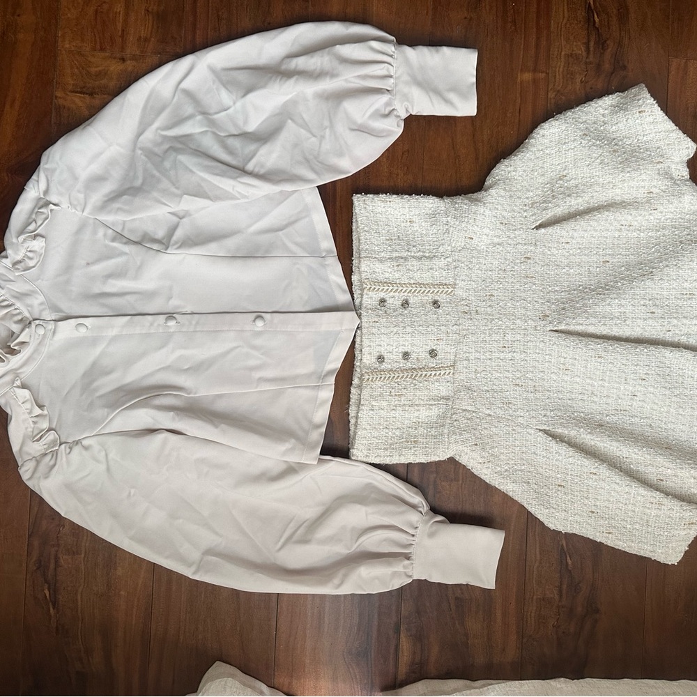 Elegant Cream Blouse and Skirt Set - Picture 2 of 7